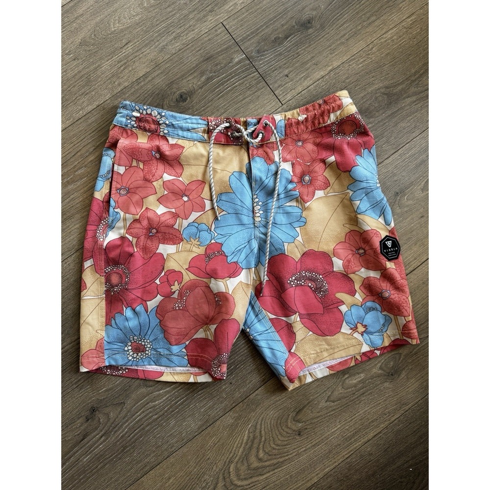 VISSLA Men's Board Shorts 32 Floral Tropical Colorful Psychedelic Board Shorts